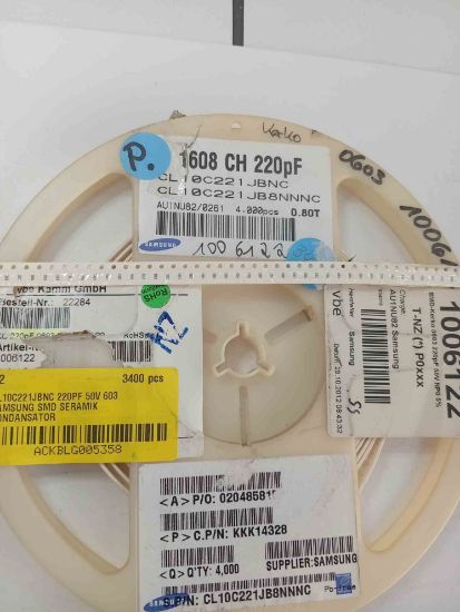 CL10C221JBNC 220PF 50V 603 SAMSUNG SMD SERAMİK KONDANSATÖR resmi