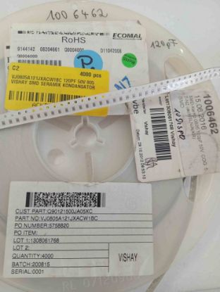 VJ0805A121JXACW1BC 120PF 50V 805 VISHAY SMD SERAMİK KONDANSATÖR resmi
