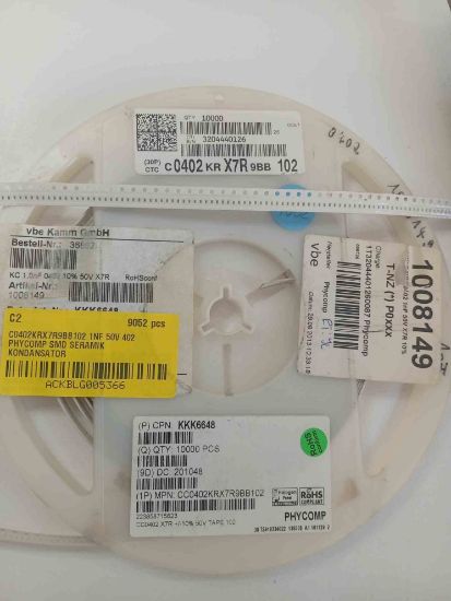 C0402KRX7R9BB102 1NF 50V 402 PHYCOMP SMD SERAMİK KONDANSATÖR resmi