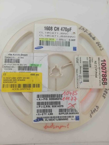 CL10C471JBNC 470PF 50V 603 SAMSUNG SMD SERAMİK KONDANSATÖR resmi