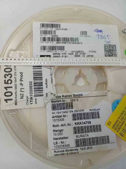 GRM36X7R103K25 10NF 25V 402 MURATA SMD SERAMİK KONDANSATÖR resmi