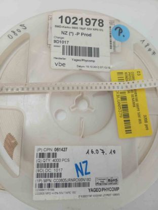 CC0805JRNPO9BN180 180PF 50V 805 PHYCOMP SMD SERAMİK KONDANSATÖR resmi