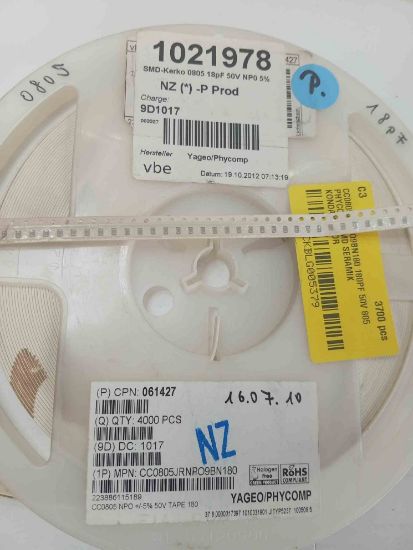 CC0805JRNPO9BN180 180PF 50V 805 PHYCOMP SMD SERAMİK KONDANSATÖR resmi