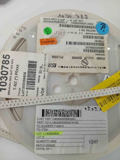 VJ0603A2R2DXACW1BC 2.2PF 50V 603 VISHAY SMD SERAMİK KONDANSATÖR resmi