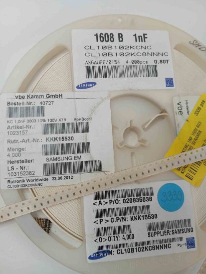 CL10B102KCNC 1NF 100V 603 SAMSUNG SMD SERAMİK KONDANSATÖR resmi