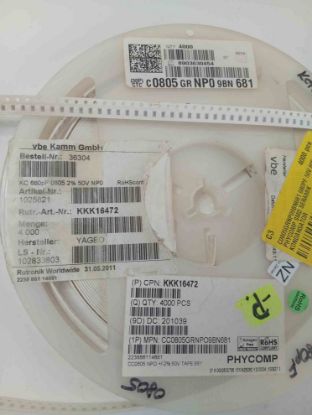 C0805GRNP09BN681 680PF 50V 805 PHYCOMP SMD SERAMİK KONDANSATÖR resmi