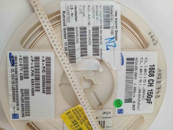 CL10C151JBNC 150PF 50V 603 SAMSUNG SMD SERAMİK KONDANSATÖR resmi