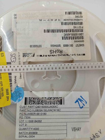 VJ0805A150JXACW1BC 15PF 50V 805 VISHAY SMD SERAMİK KONDANSATÖR resmi