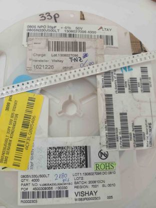 0805N330J500LT 33PF 50V 805 VISHAY SMD SERAMİK KONDANSATÖR resmi