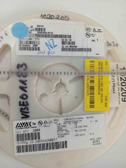 12065A332JAT2A 3.3NF 50V 1206 AVX SMD SERAMİK KONDANSATÖR resmi