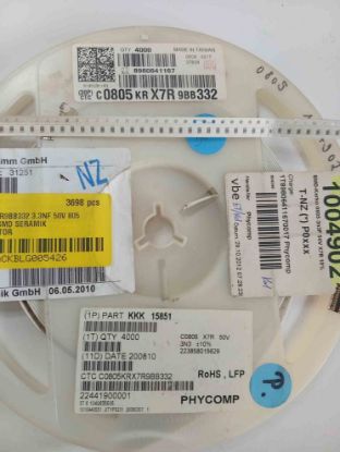 C0805KRX7R9BB332 3.3NF 50V 805 PHYCOMP SMD SERAMİK KONDANSATÖR resmi