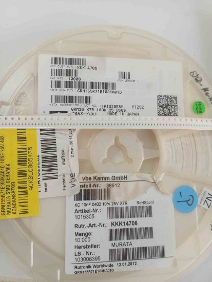 GRM155R71E103KA01D 10NF 25V 402 MURATA SMD SERAMİK KONDANSATÖR resmi