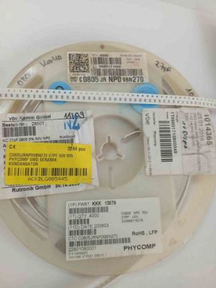 C0805JRNP09BN270 27PF 50V 805 PHYCOMP SMD SERAMİK KONDANSATÖR resmi