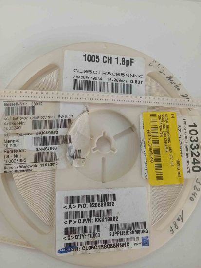 CL05C1R8CB5NNNC 1.8NF 50V 402 SAMSUNG SMD SERAMİK KONDANSATÖR resmi