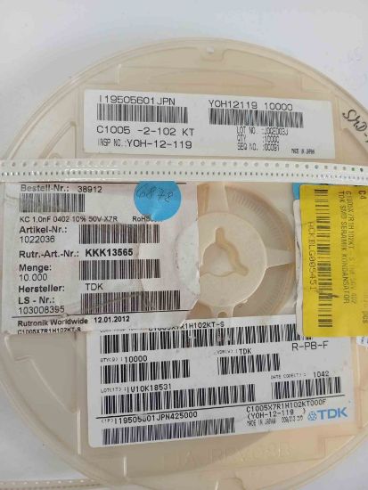 C1005X7R1H102KT-S 1NF 50V 402 TDK SMD SERAMİK KONDANSATÖR resmi
