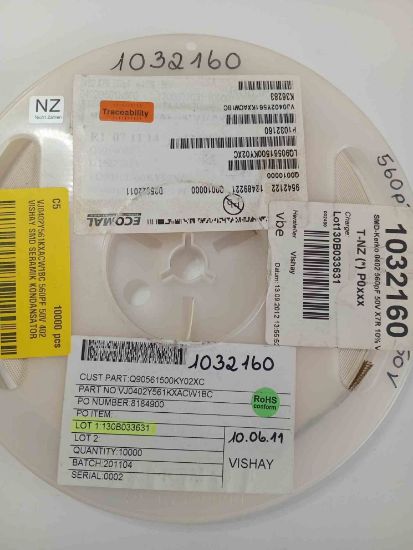 VJ0402Y561KXACW1BC 560PF 50V 402 VISHAY SMD SERAMİK KONDANSATÖR resmi