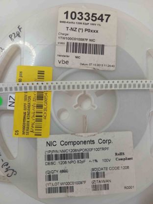 W100C010097F 82PF 100V SMD SERAMİK KONDANSATÖR resmi