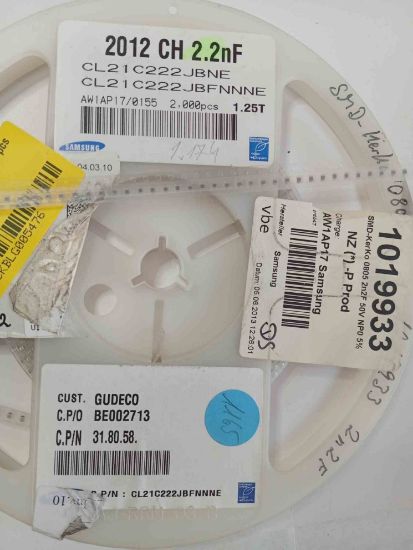 CL21C222JBNE 2.2NF 50V 805 SAMSUNG SMD SERAMİK KONDANSATÖR resmi
