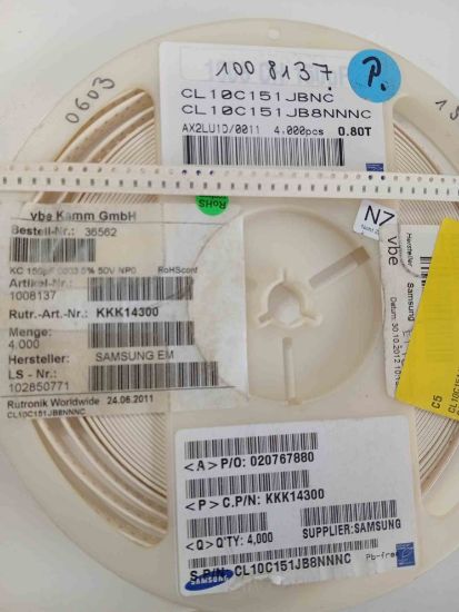 CL10C151JBNC 150PF 50V 603 SAMSUNG SMD SERAMİK KONDANSATÖR resmi