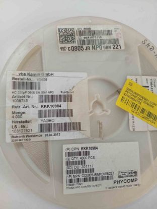 C0805JRNP09BN221 220PF 50V 805 PHYCOMP SMD SERAMİK KONDANSATÖR resmi