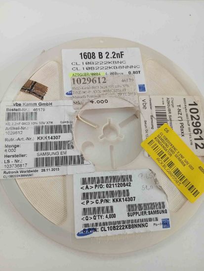 CL10B222KBNC 2.2NF 50V 603 SAMSUNG SMD SERAMİK KONDANSATÖR resmi