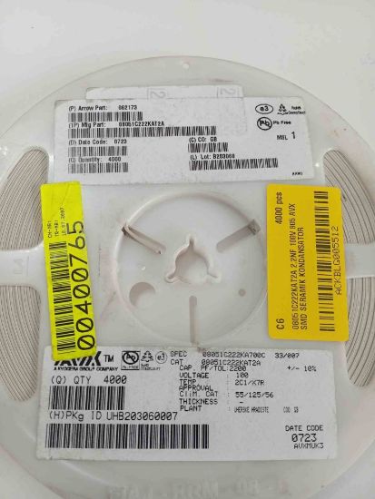 08051C222KAT2A 2.2NF 100V 805 AVX SMD SERAMİK KONDANSATÖR resmi