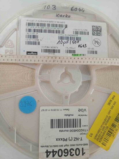 GRM1885C1H100JA01D 10PF 50V 603 MURATA SMD SERAMİK KONDANSATÖR resmi