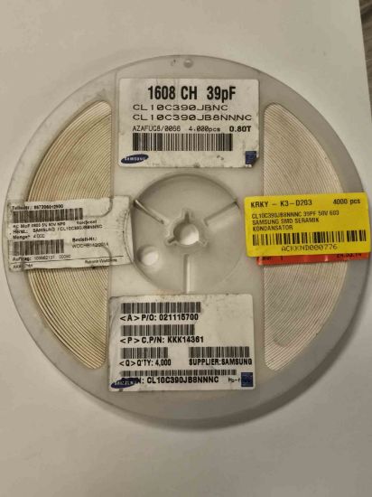 CL10C390JB8NNNC 39PF 50V 603 SAMSUNG SMD SERAMİK KONDANSATÖR resmi
