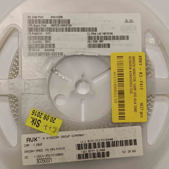 0805ZD106KAT2A 10MF 805 AVX SMD SERAMİK KONDANSATÖR resmi