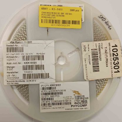 C0805KKX7R7BB105 1MF 16V 805 PHYCOMP SMD SERAMİK KONDANSATÖR resmi