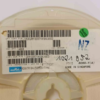 MURGRM188R71H104JA93D 100NF 50V 603 MURATA SMD SERAMİK KONDANSATÖR resmi