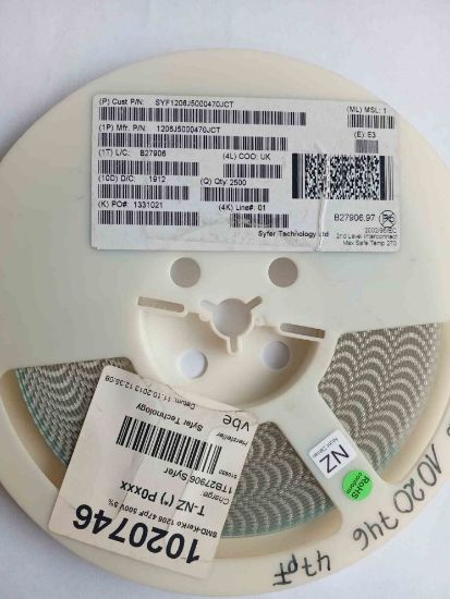 SYF1206J5000470JCT 47PF 500V 1206 SYFER SMD SERAMİK KONDANSATÖR resmi