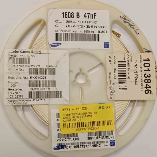 CL10B473KBNC 47NF 50V 603 SAMSUNG SMD SERAMİK KONDANSATÖR resmi