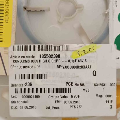 185502390 8.2PF 603 SMD SERAMİK KONDANSATÖR resmi