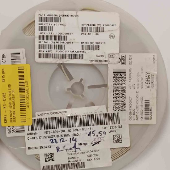 KKK18798 47NF 50V 805 SMD SERAMİK KONDANSATÖR resmi