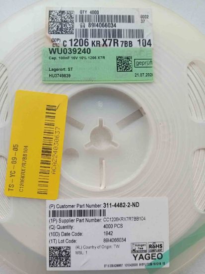 C1206KRX7R7BB104 100NF 16V 1206 resmi