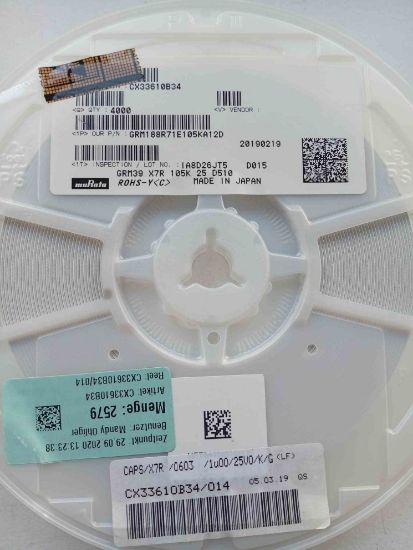 GRM188R71E105KA12D 7R105K MURATA resmi