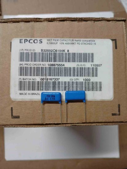 B32592C6104K 100NF 400V MKT POLYESTER KONDANSATÖR resmi