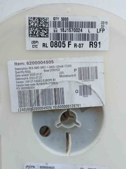 RL0805FR-070R91L 910R 805 %1 YAGEO SMD DİRENÇ resmi