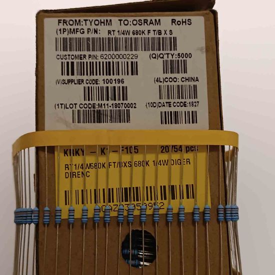 RT1/4W680K FT/BXS 680K 1/4W DİRENÇ resmi