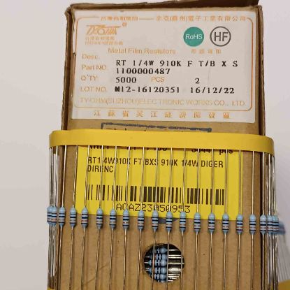 RT1/4W910K FT/BXS 910K 1/4W DİRENÇ resmi