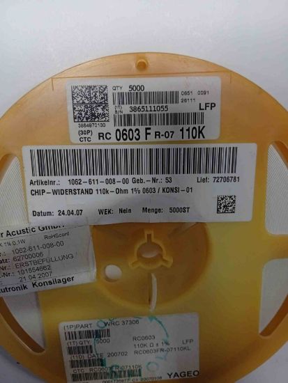 RC0603FR-07110K 110K 603 YAGEO SMD DİRENÇ resmi