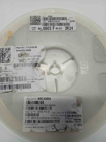 RC0603FR-073K24 3K24 603 YAGEO SMD DİRENÇ resmi