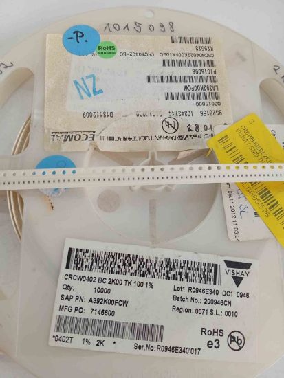 CRCW0402BC2K00TK100 2K 402 VISHAY SMD DİRENÇ resmi