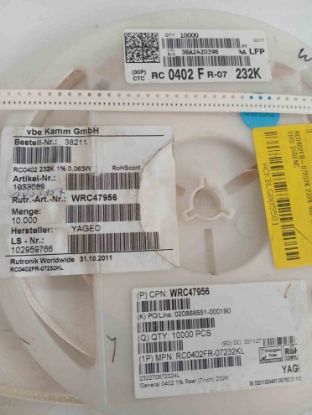 RC0402FR-07232K 232K 402 YAGEO SMD DİRENÇ resmi