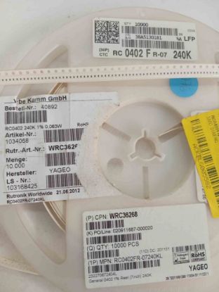 RC0402FR-07240K 240K 402 YAGEO SMD DİRENÇ resmi