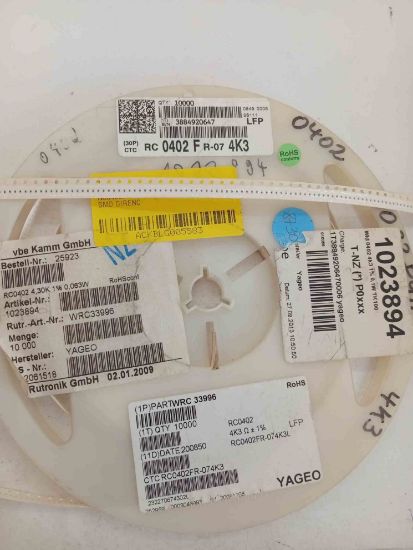 RC0402FR-074K3 4K3 402 YAGEO SMD DİRENÇ resmi