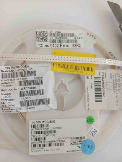 RC0402FR-0733R2 33R2 402 YAGEO SMD DİRENÇ resmi