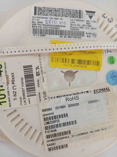 CRCW0603330RFKEA 330R 603 VISHAY SMD DİRENÇ resmi