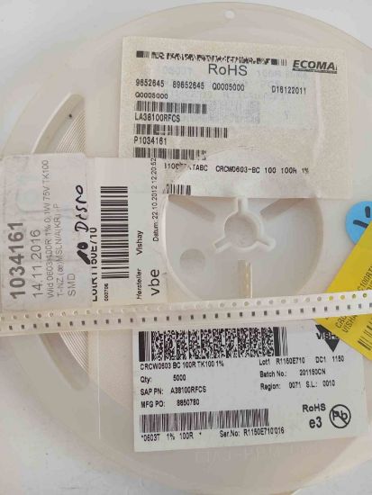 CRCW0603BC100RTK100 100R 603 VISHAY SMD DİRENÇ resmi